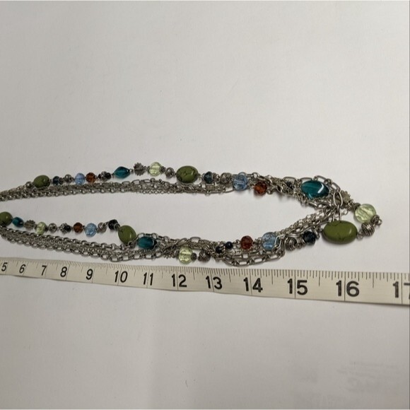 Premier Designs Multi-strands Beads & Silver Necklace - Picture 8 of 9